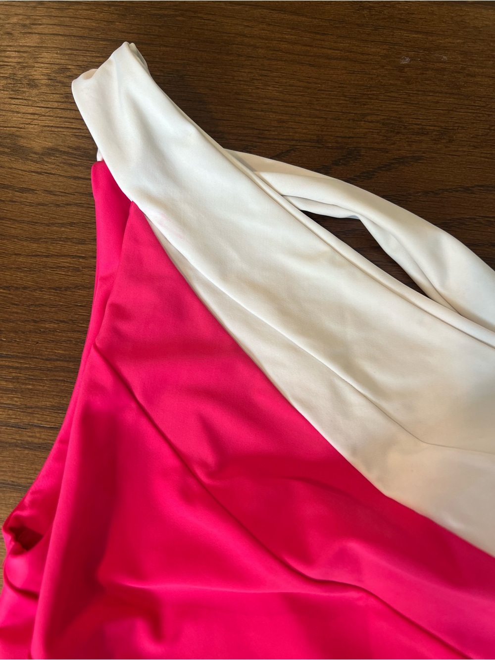 Summersalt One-Shoulder Colorblock Swimsuit in White, Pink & Red size 14 - Picture 5 of 5